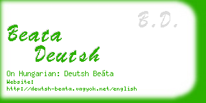 beata deutsh business card