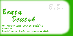 beata deutsh business card